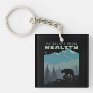 Bear Wildlife Mountains Camp Escape From Reality Keychain