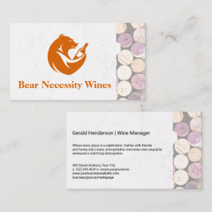 Bear Wine Bottle Corks Business Card