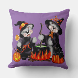 Bear Witches Throw Pillow