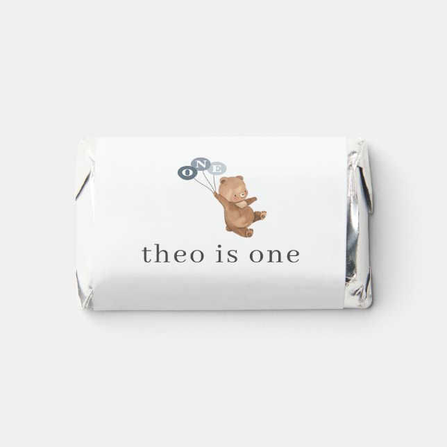 Bear with 3 Blue Balloons Hershey's Miniatures (Front)