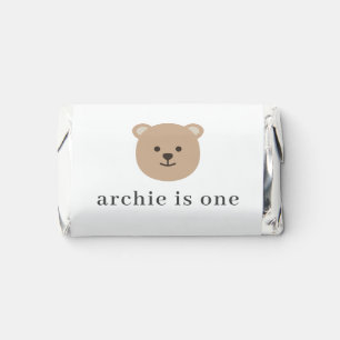 Bear with 3 Brown Balloons - 1st Birthday Hershey's Miniatures