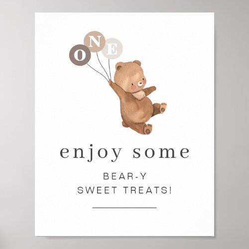 Bear with 3 Brown Balloons