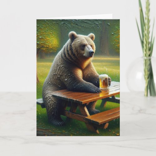 Bear With a Beer Card