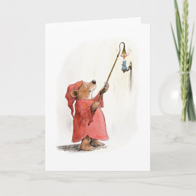 Bear with a candle snuffer card (Front)