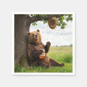Bear With a Jar of Honey Napkins