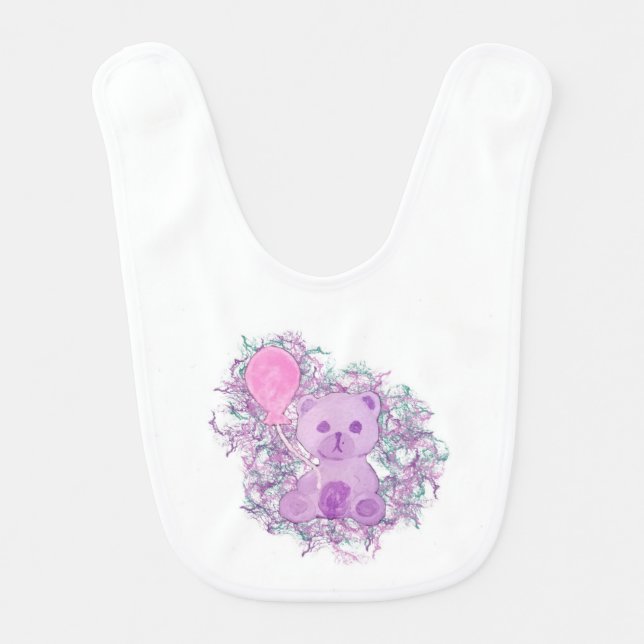 Bear with Balloon Baby Bib (Front)