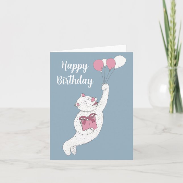 Bear with Balloons  Card (Front)