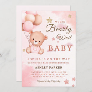 Bear With Balloons Invitation