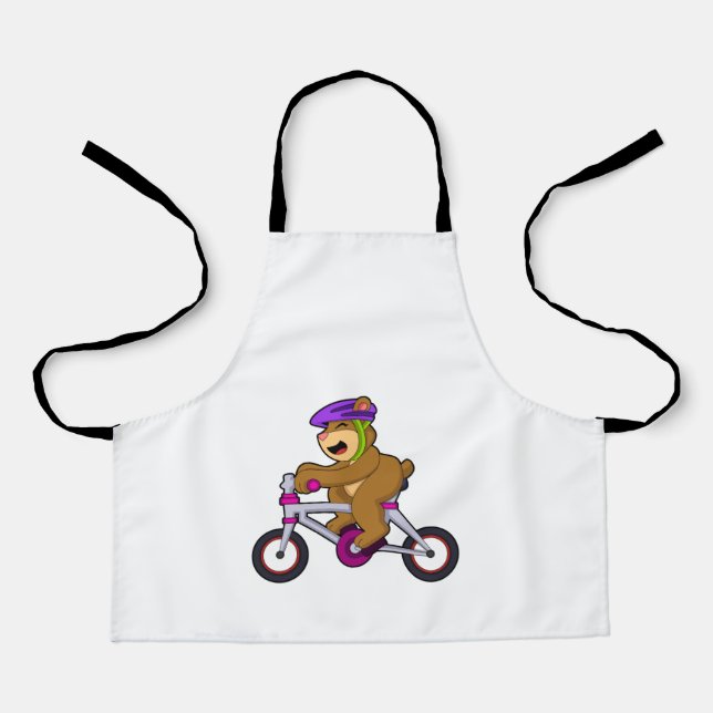 Bear with Bicycle & Helmet Apron (Front)