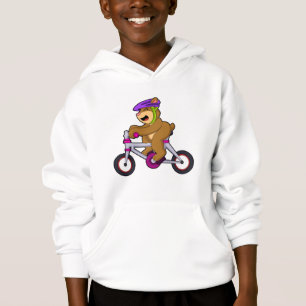 Bear with Bicycle & Helmet Hoodie