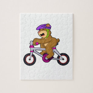 Bear with Bicycle & Helmet Jigsaw Puzzle