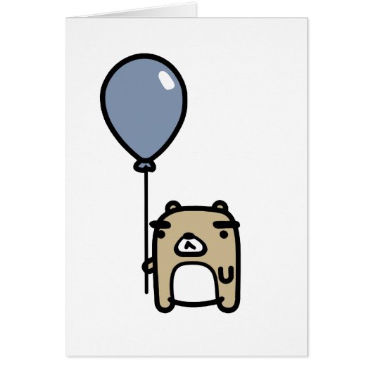 Bear With Blue Balloon Cards (Front)