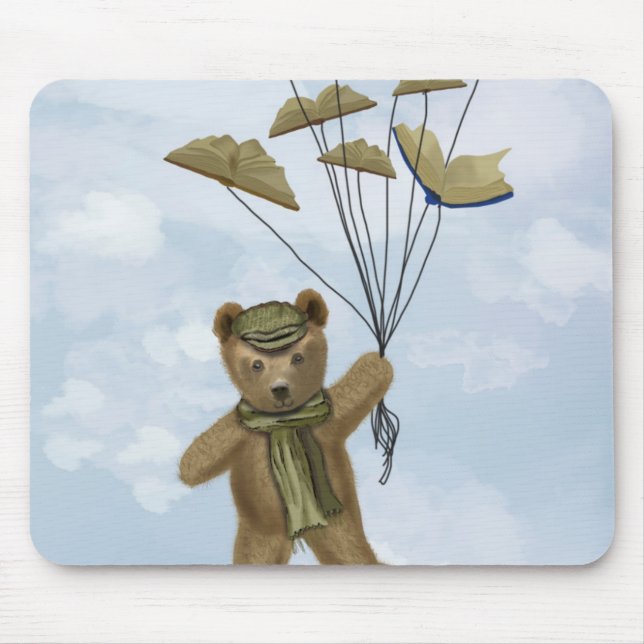 Bear with Book Butterflies 2 Mouse Pad (Front)