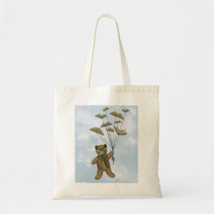 Bear with Book Butterflies 2 Tote Bag