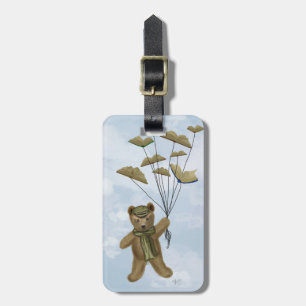 Bear with Book Butterflies 3 Luggage Tag
