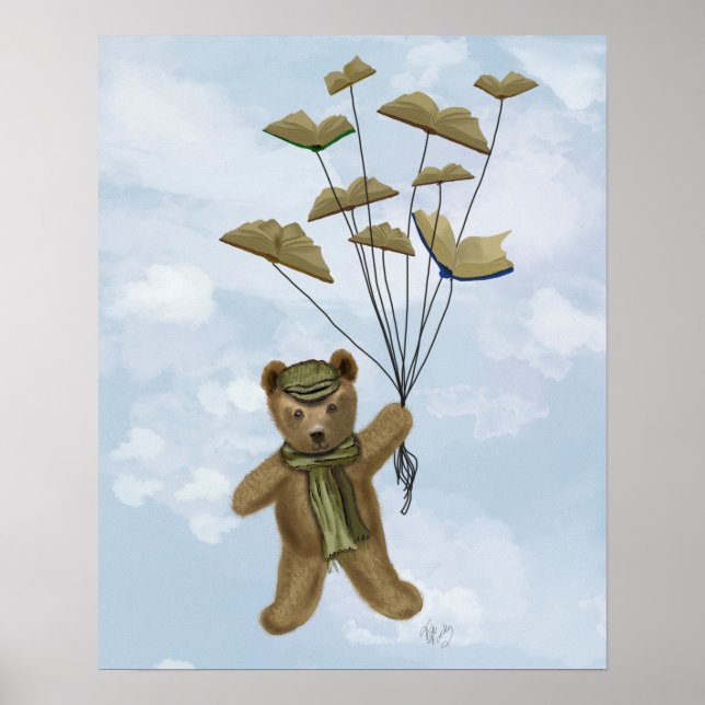 Bear with Book Butterflies Poster (Front)