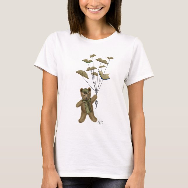 Bear with Book Butterflies T-Shirt (Front)