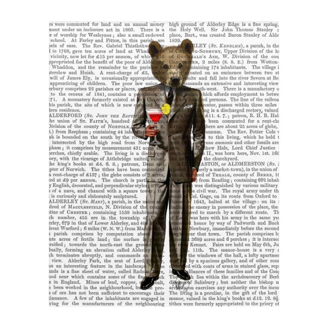 Bear with Cocktail Acrylic Print (Front)