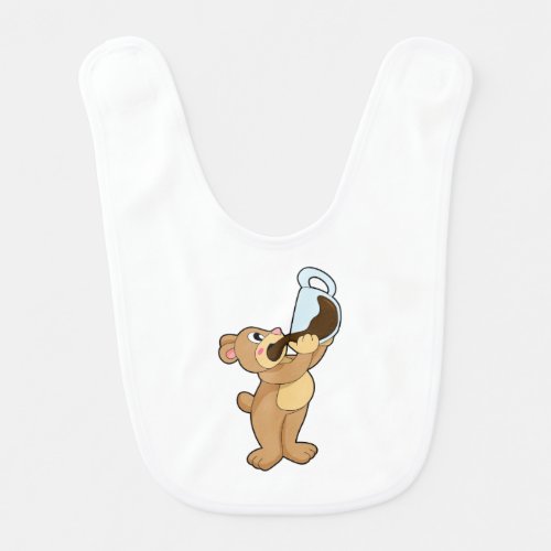 Bear with Coffee Cup Baby Bib