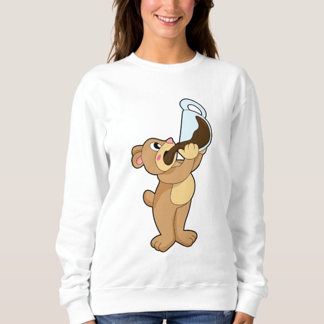 Bear with Coffee Cup Sweatshirt (Front)