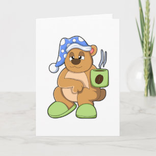Bear with Cup of Coffee & Sleepyhead Card
