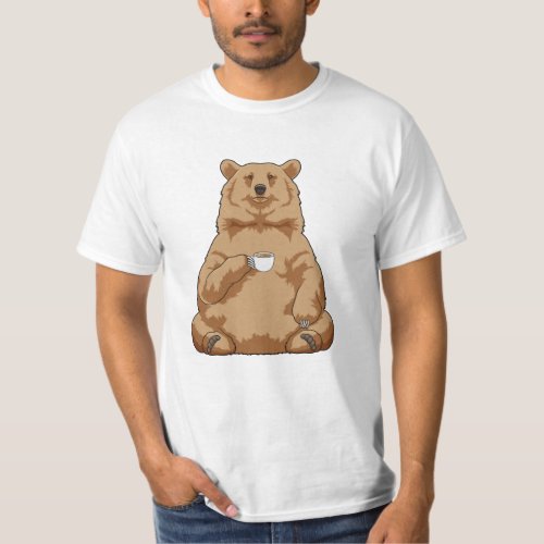 Bear with Cup of Coffee T_Shirt