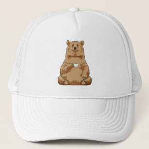 Bear with Cup of Coffee Trucker Hat