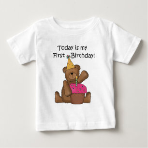 Bear with Cupcake 1st Birthday Tshirts and Gifts