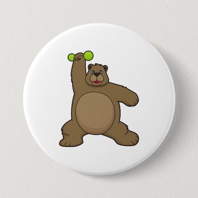 Bear with Dumbbell at Yoga Fitness Button (Front)