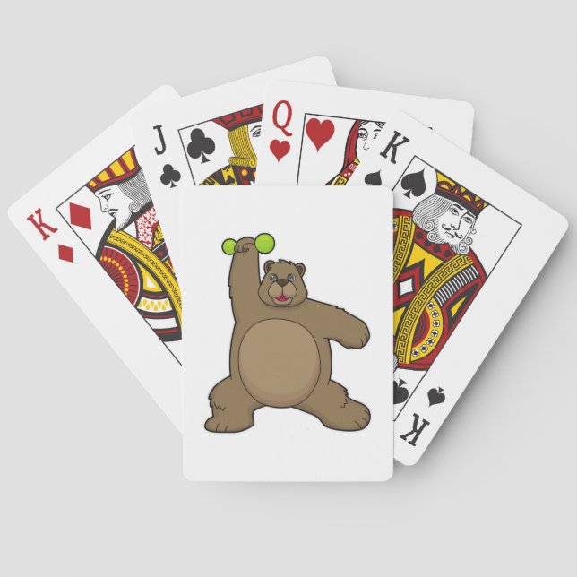 Bear with Dumbbell at Yoga Fitness Poker Cards (Back)