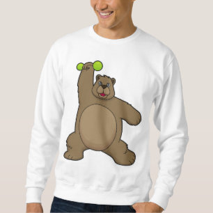 Bear with Dumbbell at Yoga Fitness Sweatshirt