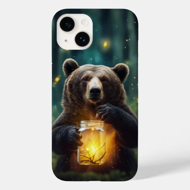 Bear With Fireflies In Jar Case-Mate iPhone Case (Back)