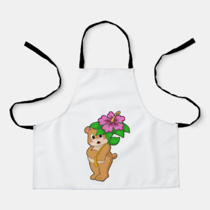 Bear with Flower Hibiscus Apron