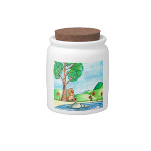 Bear with Flowers Candy Jar