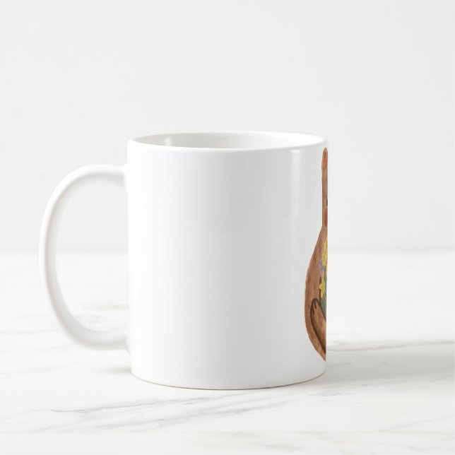 Bear with Flowers Coffee Mug (Left)