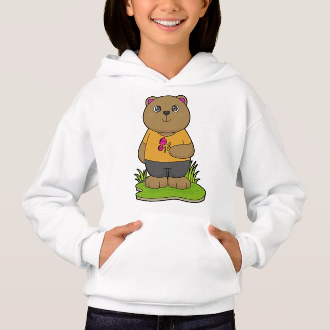 Bear with Flowers Hoodie (Front)
