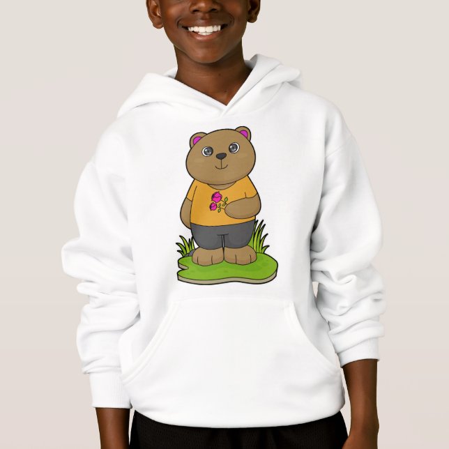 Bear with Flowers Hoodie (Front)