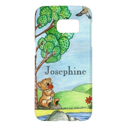 Bear with Flowers Samsung Galaxy Phone Case