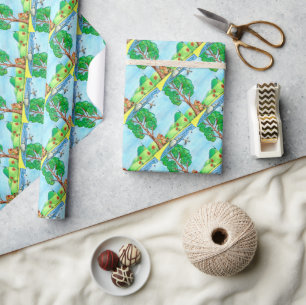 "Bear with Flowers" Wrapping Paper