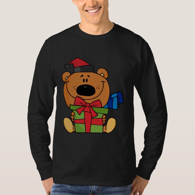Bear With Gift Holiday Tshirts and Gifts (Front)