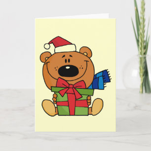 Bear With Gift Holiday Tshirts and Gifts Card