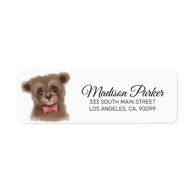 Bear With Glasses  Label (Front)