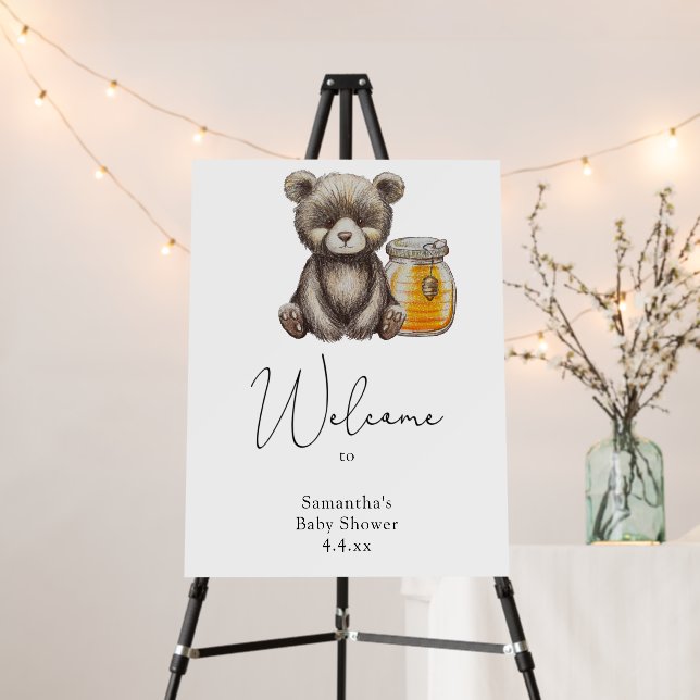 Bear with honey jar - Welcome Foam Board (In Situ (Stand))