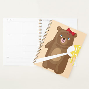 Bear With Honey Spiral Planner