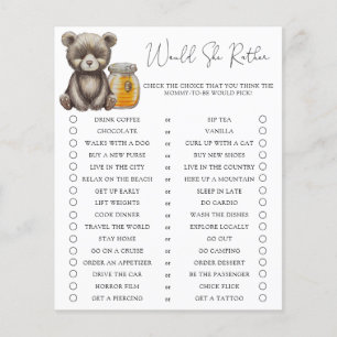 Bear with honey / Would She Rather Baby Shower