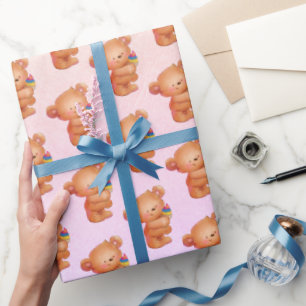 Bear with Ice Cream Cone Wrapping Paper