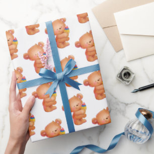 Bear with Ice Cream Cone Wrapping Paper