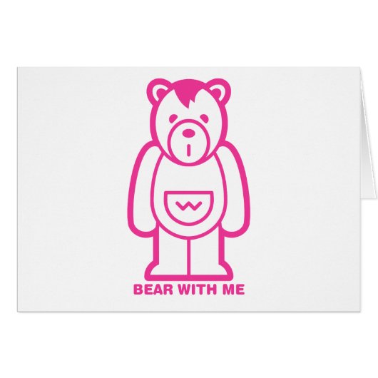 Bear with Me (Pink) Cards (Front Horizontal)