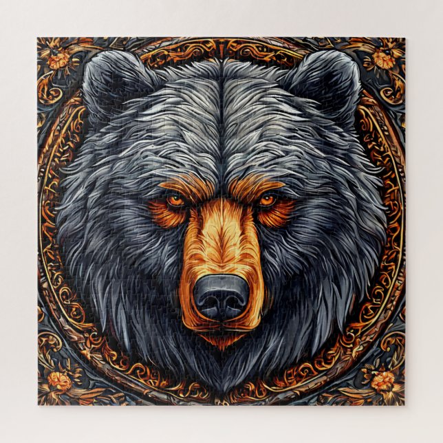 Bear with Ornate Floral Decor Jigsaw Puzzle (Vertical)