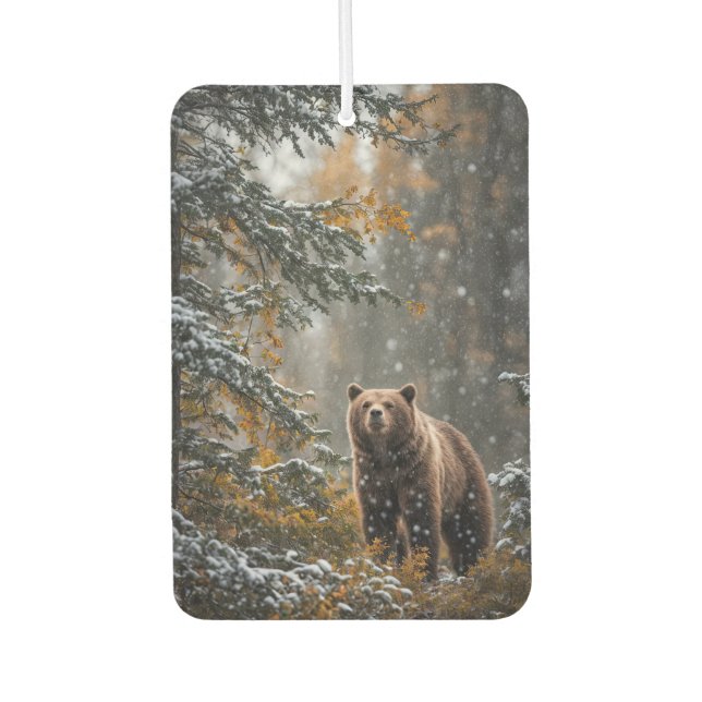 Bear with Pine Trees Air Freshener (Front)